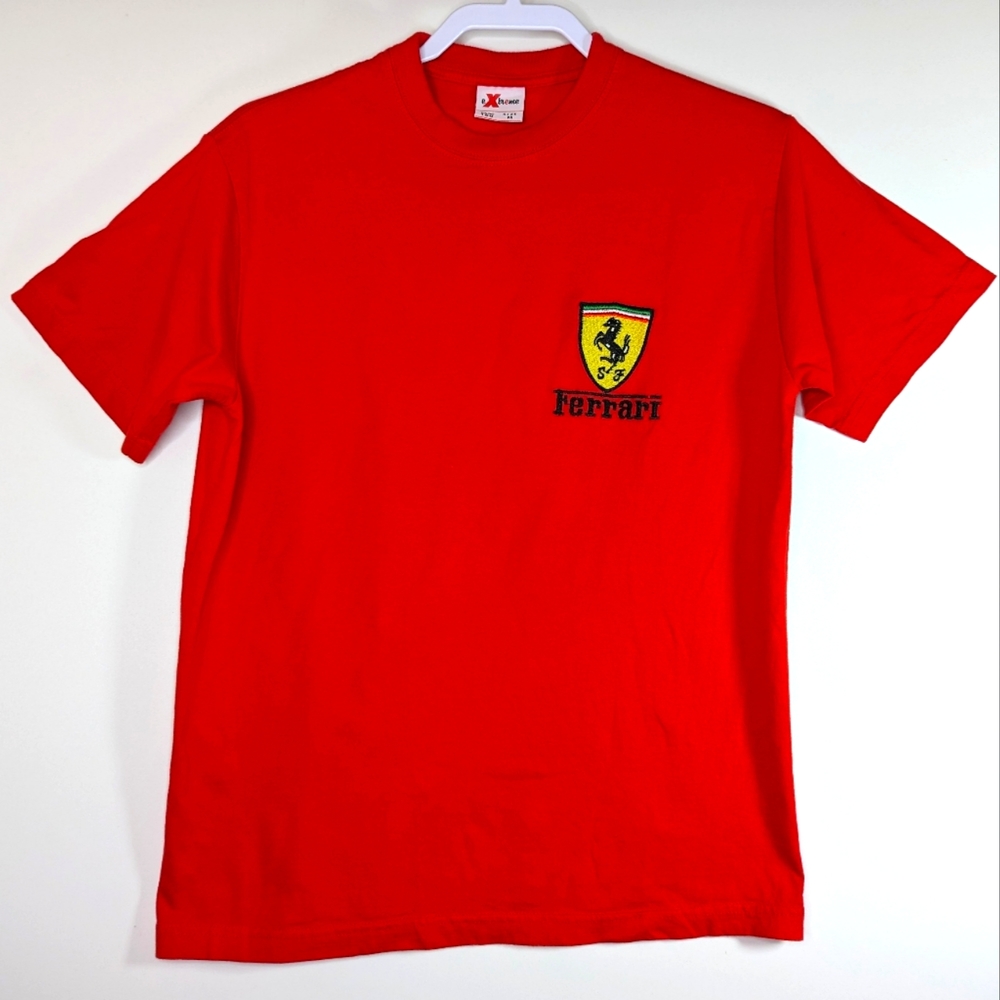 Vintage Ferrari Red Tshirt Embroidered Unisex M Patch